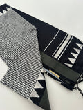 Black and White Tussar Printed Saree- JU28