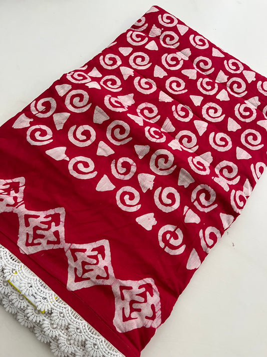 Fancy Soft Cotton Saree With Extra White chikankari Blouse