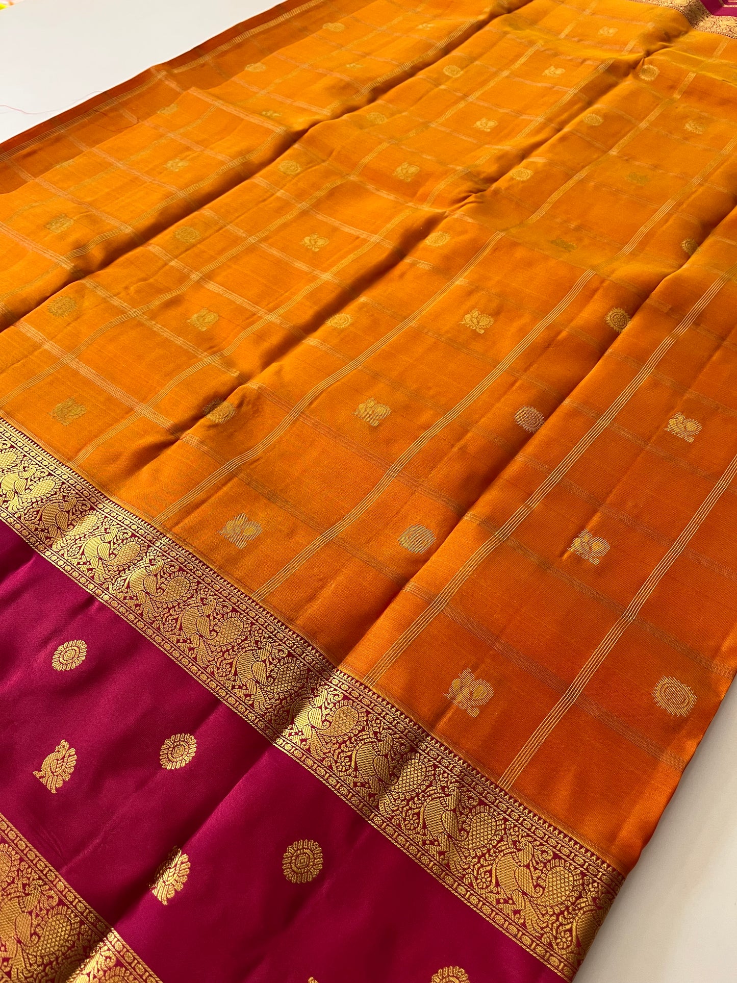 Kanchipuram Silk Sarees Honey X Pink