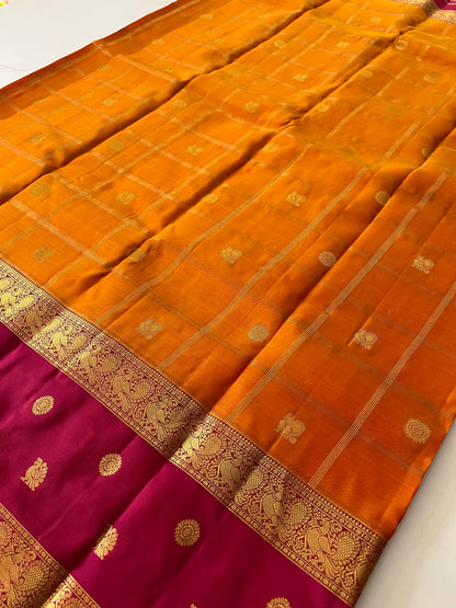 Kanchipuram Silk Sarees Honey X Pink