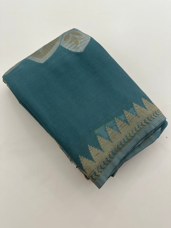 Designer Saree - Grey Crepe Georgette JU17