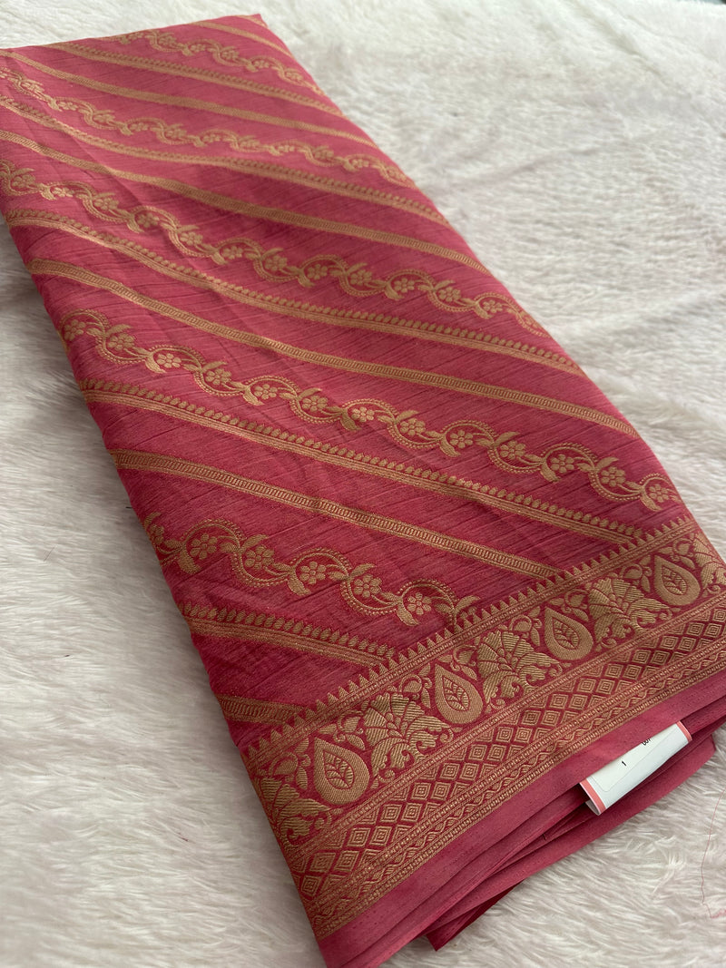 Designer Dupion Silk Saree – Baby Pink AU26