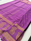 Vintage Semi Crepe Silk Saree with contrast butti blouse and mango border-Au15