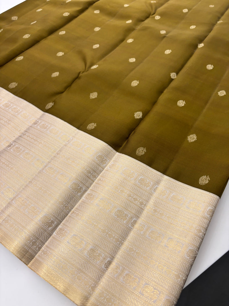 Pure Handloom Kanjeevaram Tissue Brocade Pallu and Blouse Designer Piece