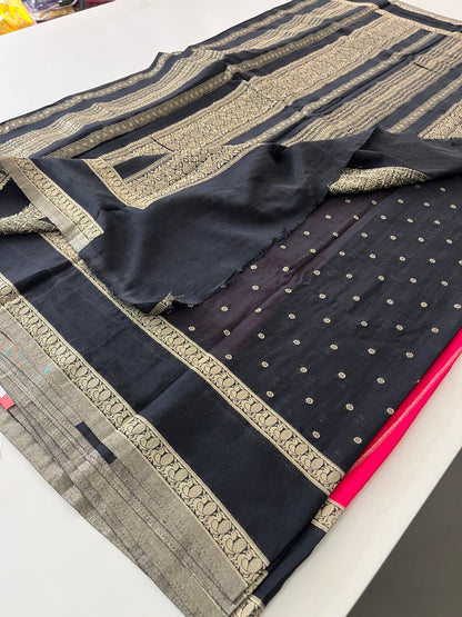 Designer crape chinnon saree