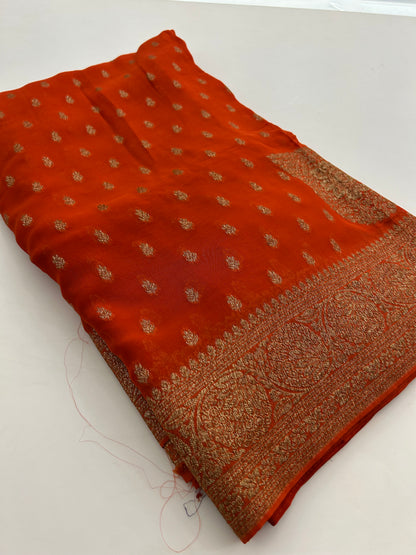 PURE VISCOSE CHIFFON SAREE-M20