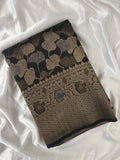 JU18 - Black Floral Soft Silk Designer Saree