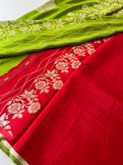 Chinnon Silk Premium Lily Green Red