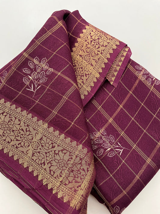 Ju4 Tussar Chiffon