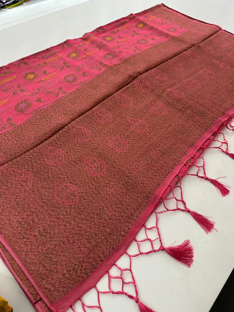 Premium Jute Tussar Fancy Saree-J9