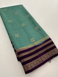Semi Mysore Silk Checks Saree with Butta-AU16