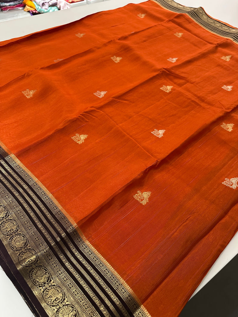 Cut Dana Work Border Chinnon Saree -AU6