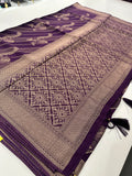 Purple Floral Designer Saree AU24