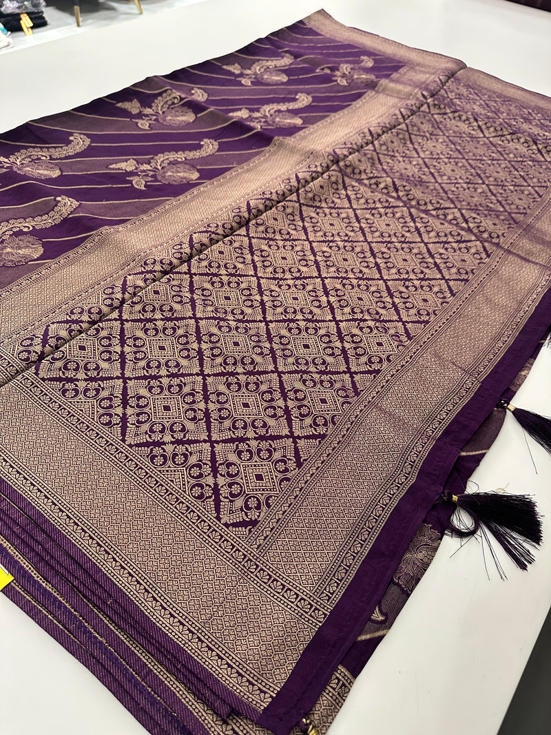 Purple Floral Designer Saree AU24