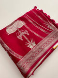 Pure Banarsi Crepe Silk Saree,, silver and gold weaving all over 🌹-AU15