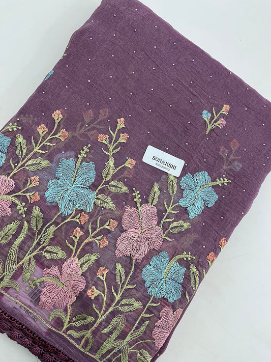 Ju9  Soft Organza Embroidery