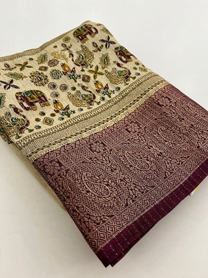 Tussar Fancy Printed
