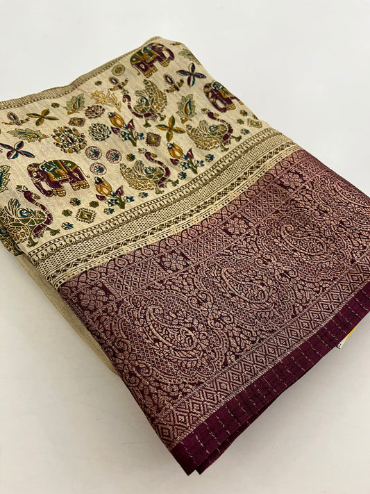Tussar Fancy Printed