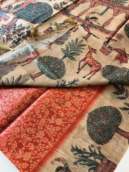 Premium Tussar Crape brocade