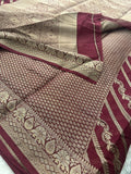 Premium Laser Chiffon Saree – Brown AU26