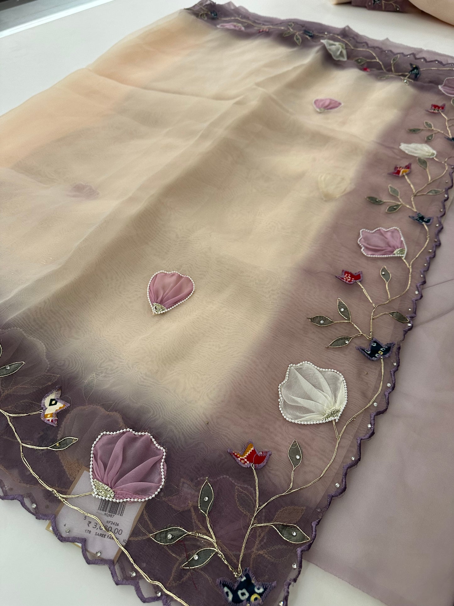 Faded Organza work Fancy appliqués -M24