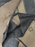 JU18 - Black Floral Soft Silk Designer Saree