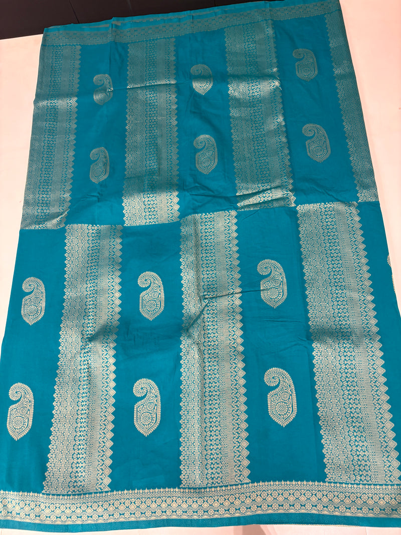BLUE TUSSAR DESIGNER SAREE-J25