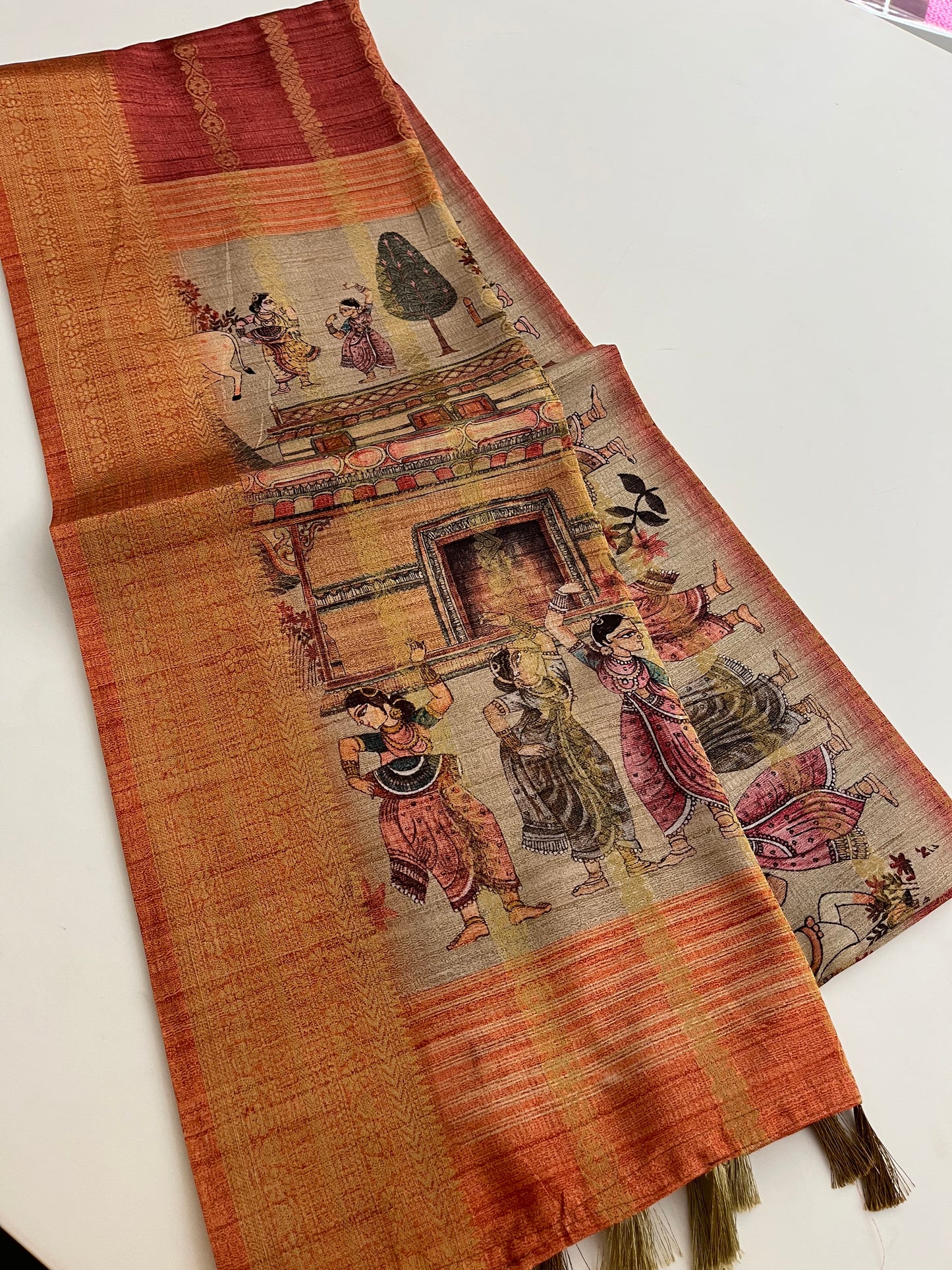 Printed arani silk