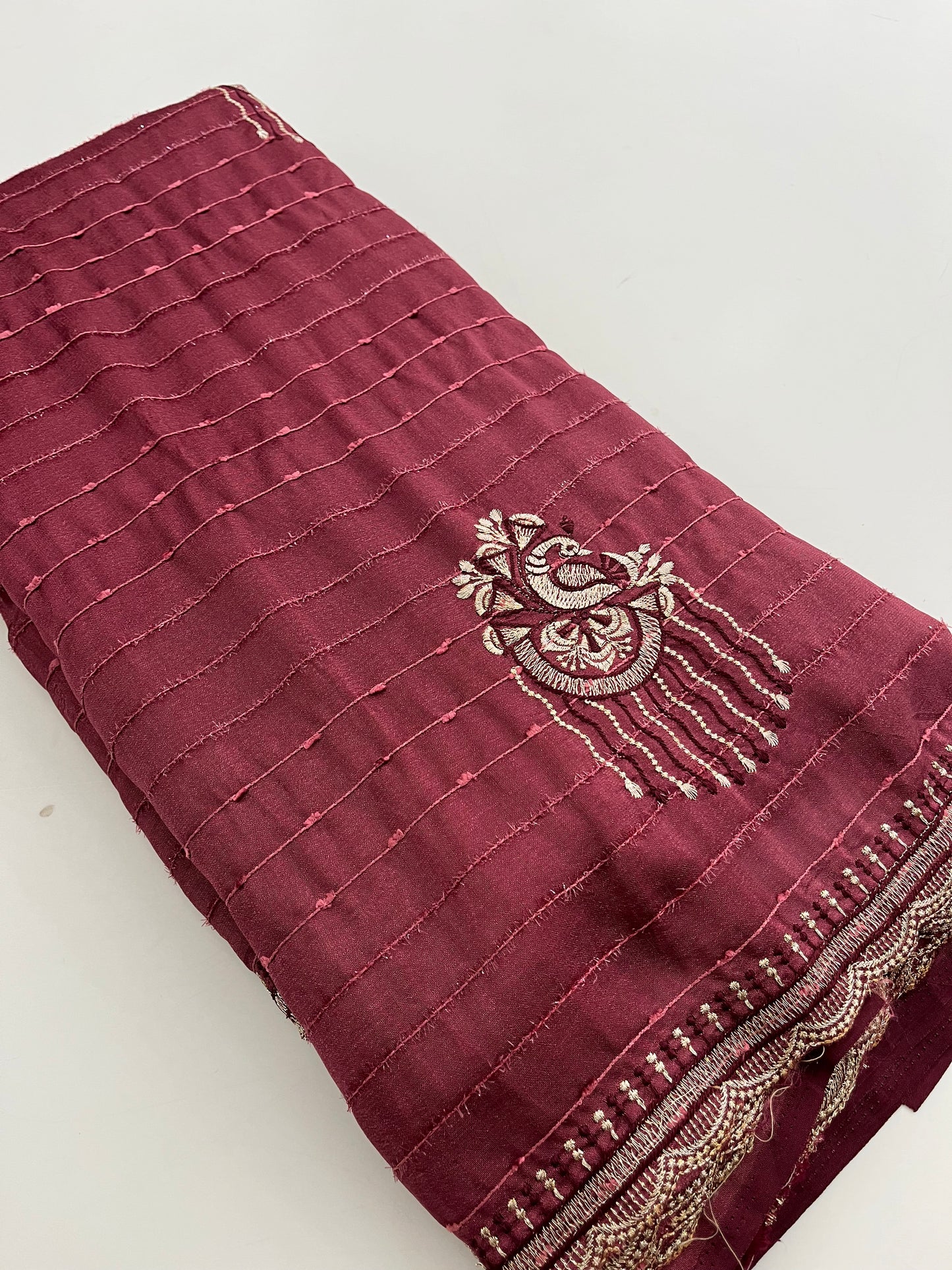 Tussar fancy embroidery buttas