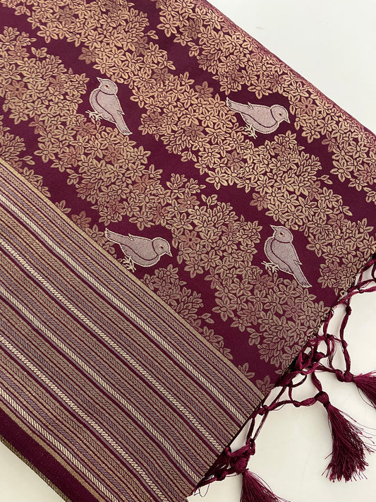 Banarasi crepe Brocade Saree