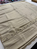 🌹Gold Banarsi Soft Tissue Silk Saree on Stone work Pallu and scallop border 🌹 JU27