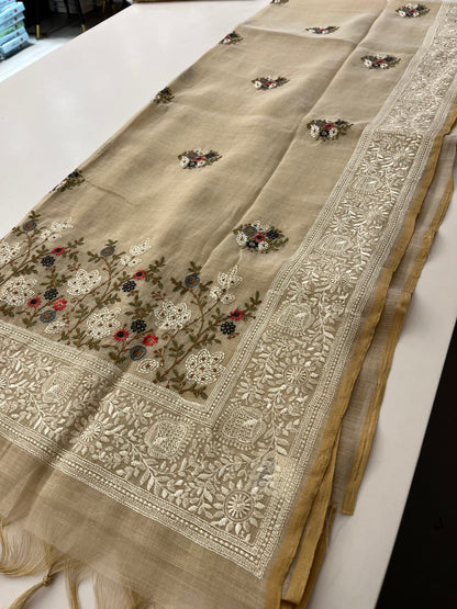 Linen cotton Fancy saree