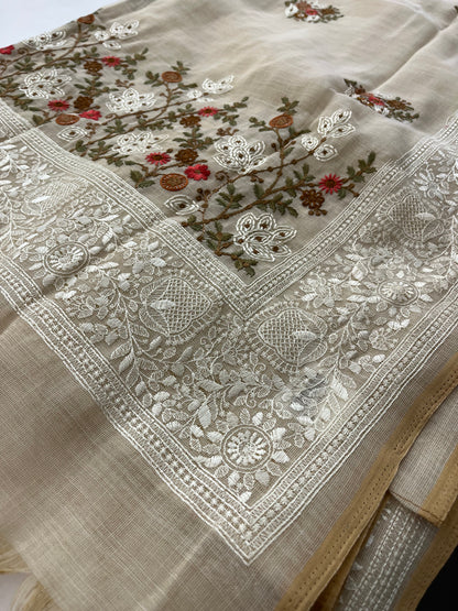 Linen cotton Fancy saree