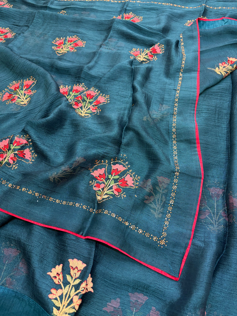 Marshmallow Chiffon Saree-AU2