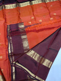 Silk Saree - Rust & Brown (CR21)