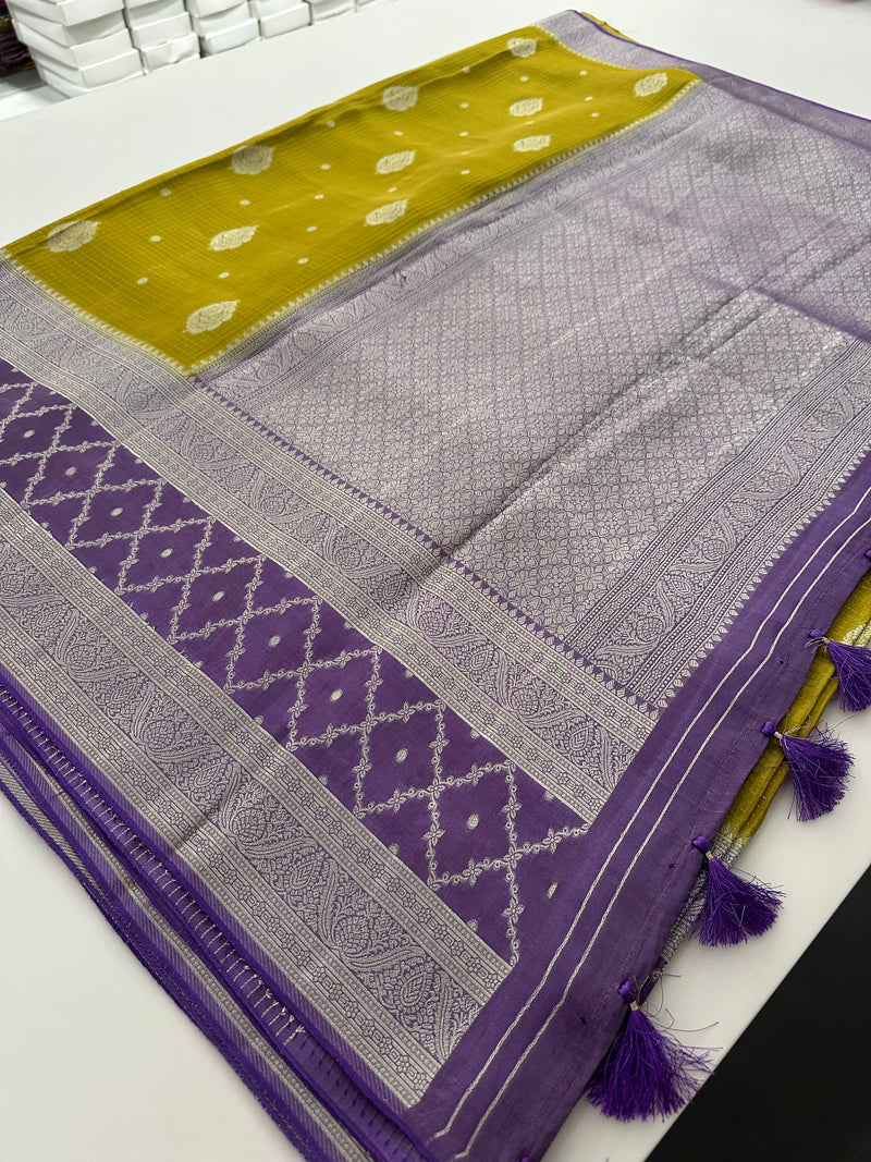 Traditional South Indian Style Crafred Pure Viscose Saree Distinguished by intricate weaving🌹 -JU15