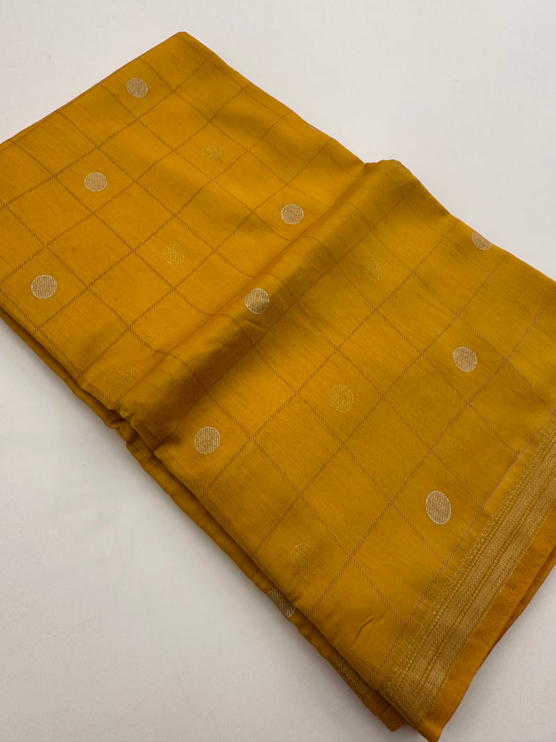 Chiffon Premium Soft Fabric Checkered and Coin Butta Prints -JU28