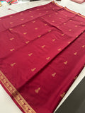 Semi Mysore Silk Small Border Jhumki Buttas - Maroon - AU27