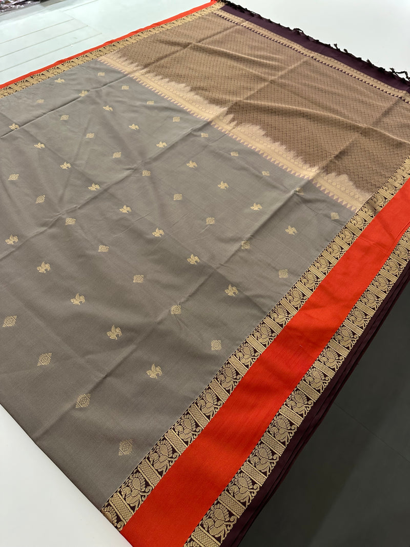 New Semi Soft silk Sarees From Kanchi in beatiful Borders-JU20