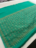 🌹Beautiful Soft Georgette Sarees,, Centric Weaving Big Floral Buttas all over,, self blouse with butties 🌹 JU27
