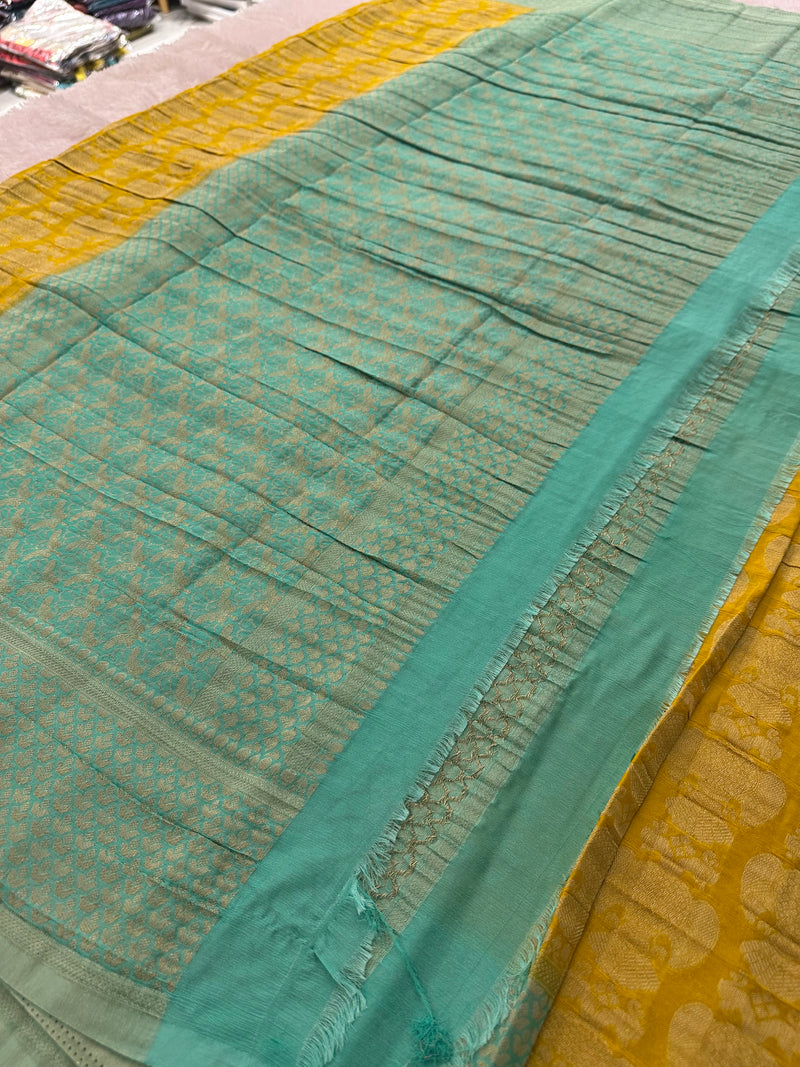 Beautiful Soft Georgette Sarees In Full Garuda Buttas-Ju21