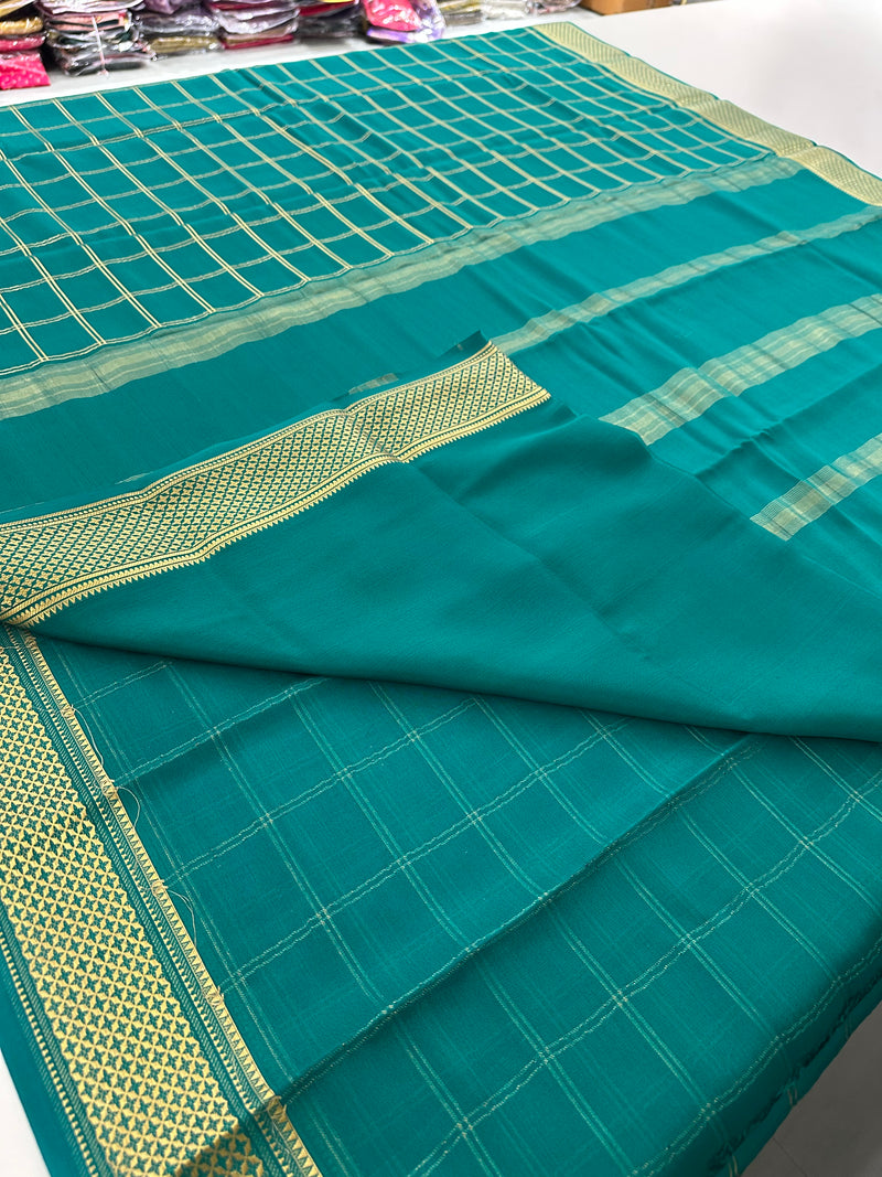 Pure Crape Mysore Silk Saree  100GSM❤️❤️-J22
