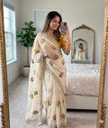Soft Rangoli silk saree with embroidery work all over saree and beautiful  flower  design and real  mirror work with cut work border    Blouse - beautiful contract rangoli silk blouse with embroidery work