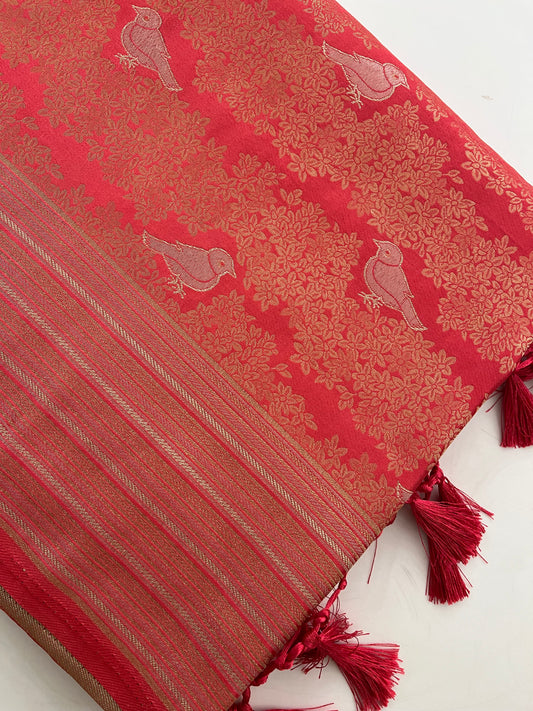 Banarasi crepe Brocade Saree