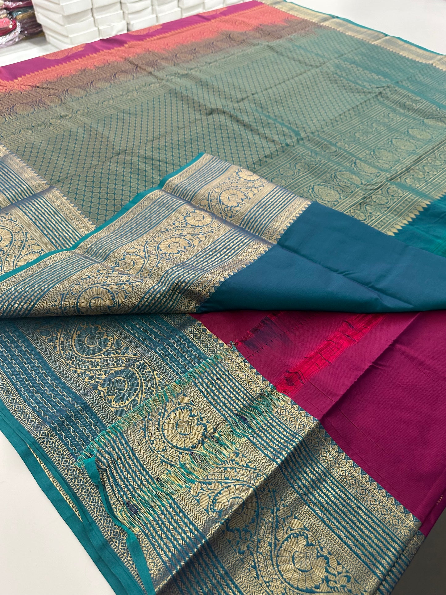 Semi Kanchi Silk Saree-JU16
