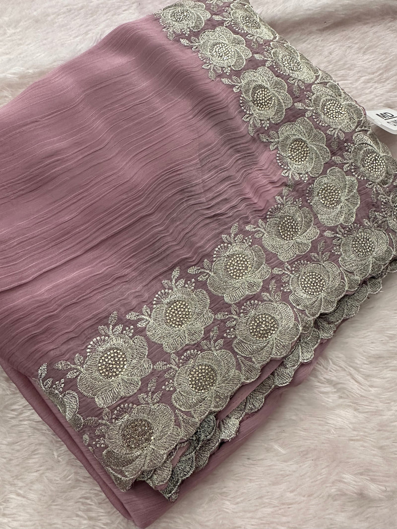 Soft Organza Silver Work-M12
