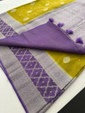 Traditional South Indian Style Crafred Pure Viscose Saree Distinguished by intricate weaving🌹 -JU15