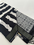 Black and White Tussar Printed Saree- JU28