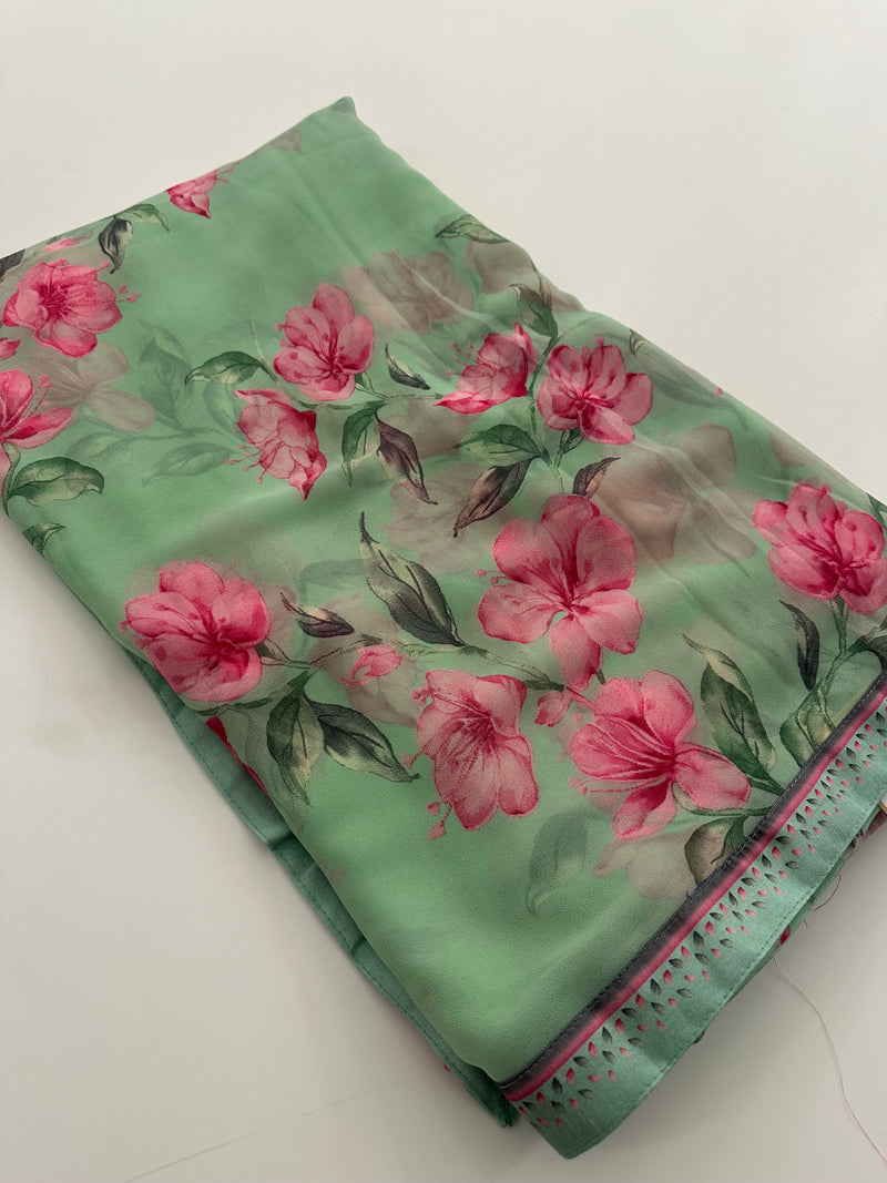 Premium floral printed Chiffons -AU4