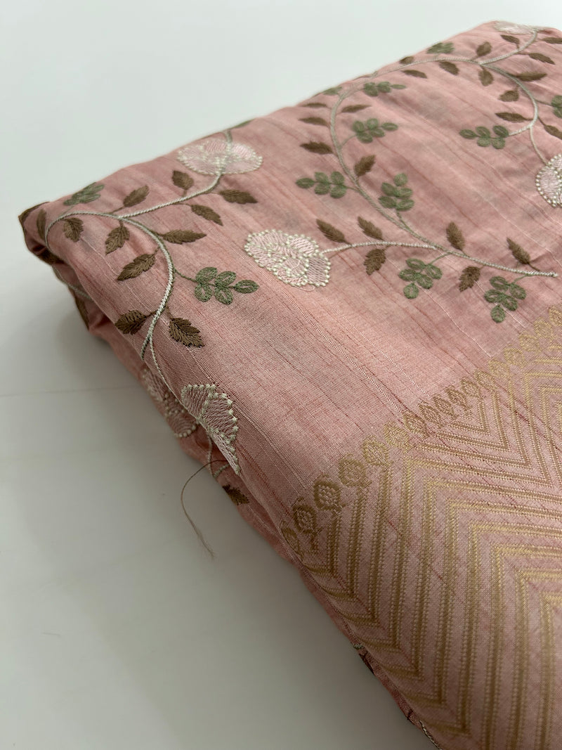 🌹Tussar Silk Sarees in Full Embroidery Work With Self Pattern Blouse 🌹
JU23